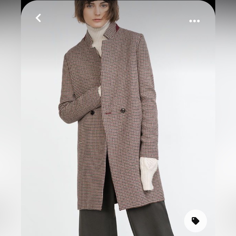 Zara check plaid long coat.